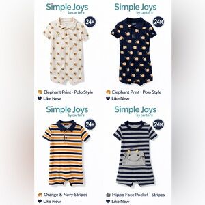 DONATED:
4 Rompers Bundle – Simple Joys by Carter’s – 24M